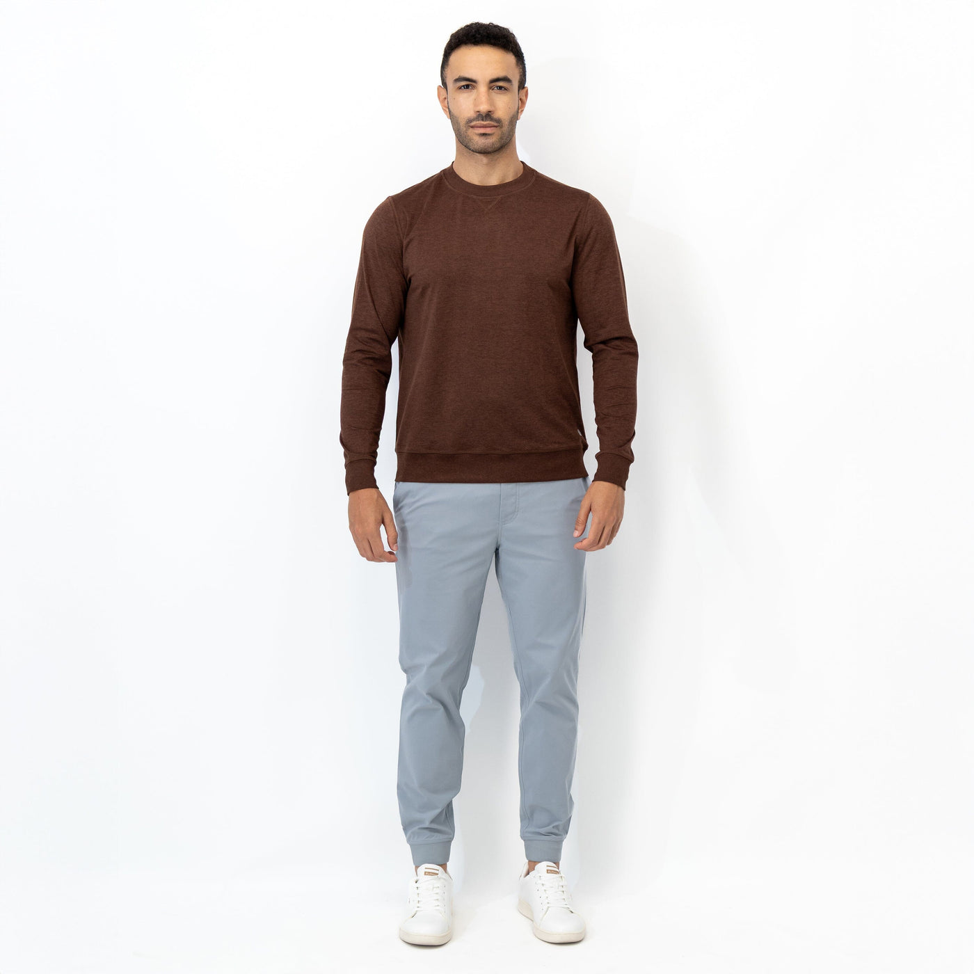 Pace Performance Crew | Heather - Cocoa/Espresso