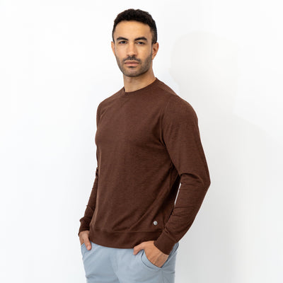 Pace Performance Crew | Heather - Cocoa/Espresso