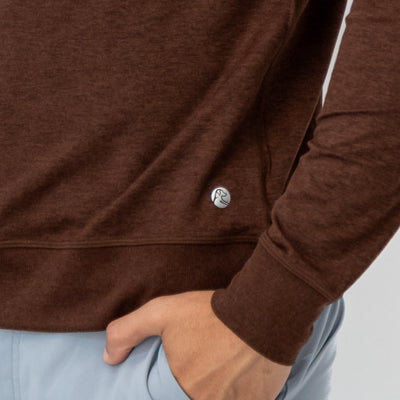 Pace Performance Crew | Heather - Cocoa/Espresso