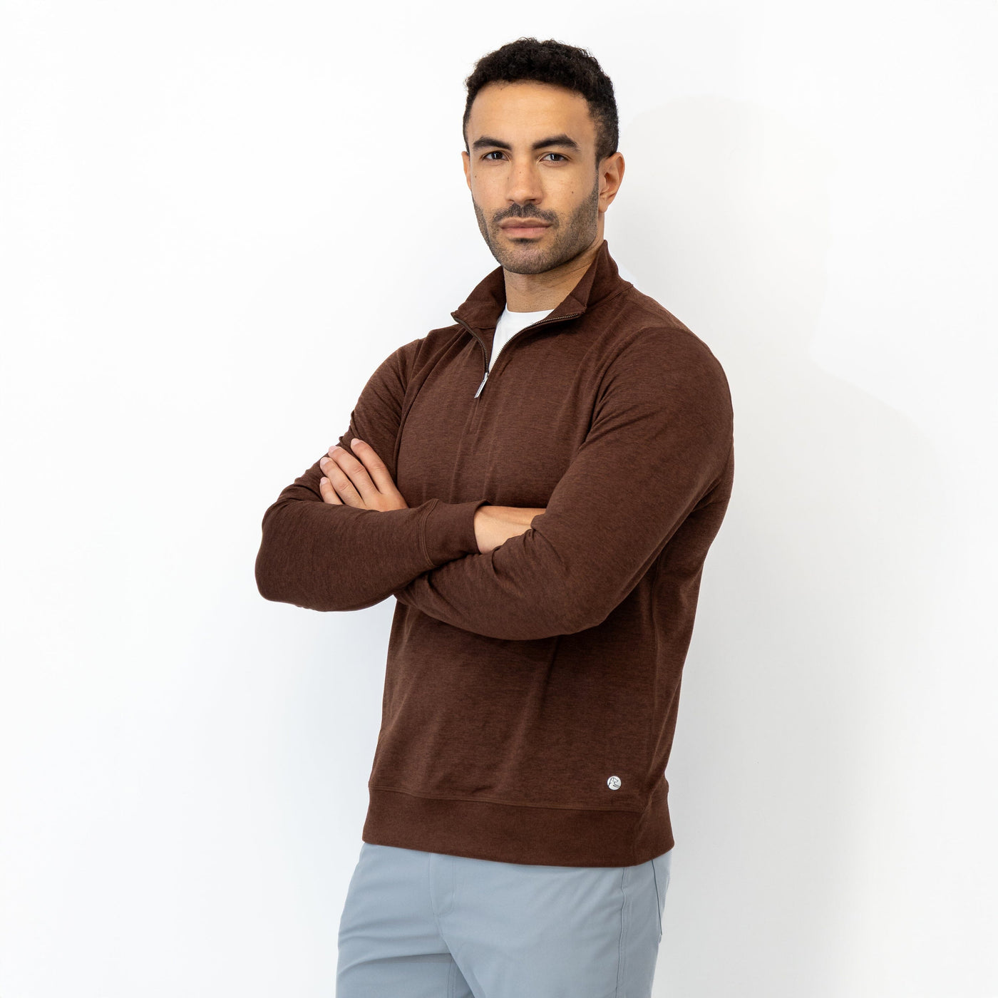 Pace Q-Zip Pullover | Heather - Cocoa/Espresso