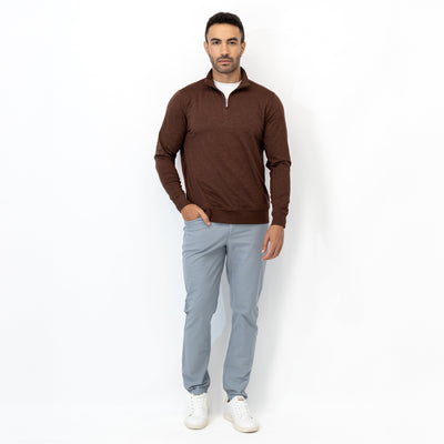 Pace Q-Zip Pullover | Heather - Cocoa/Espresso