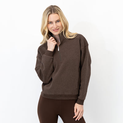 Serenity Half-Zip | Heather - Cocoa