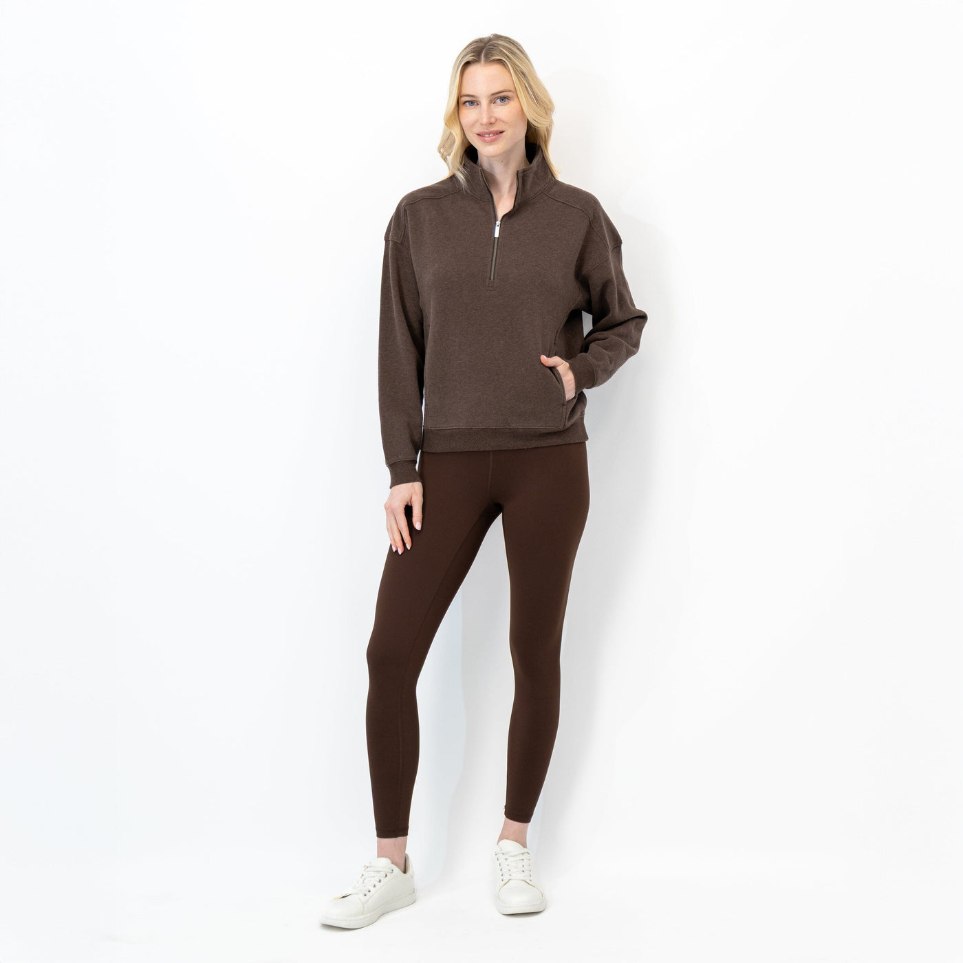 Serenity Half-Zip | Heather - Cocoa