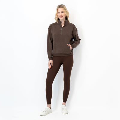 Serenity Half-Zip | Heather - Cocoa