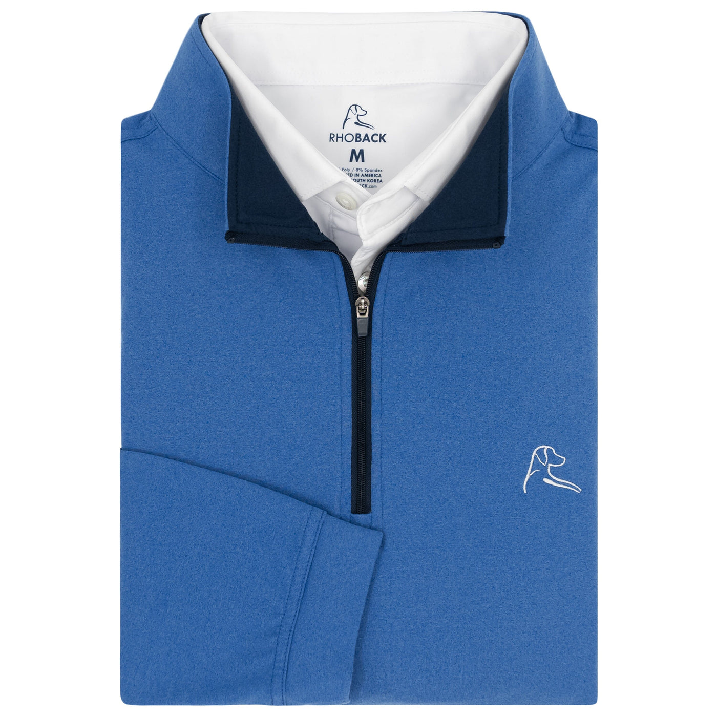 Heather Performance Q-Zip | Heather - Deep Blue/Blue Jay