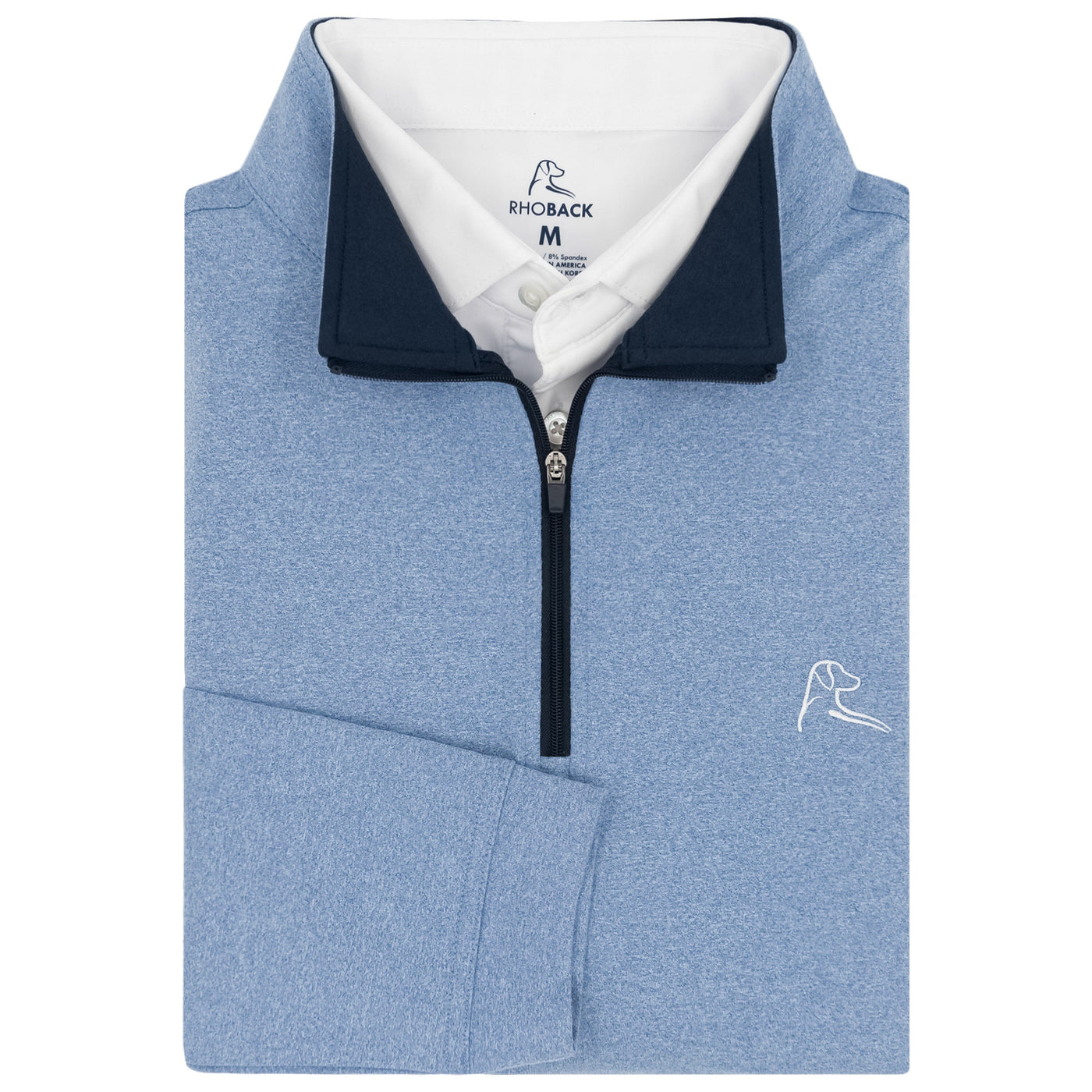 Heather Performance Q-Zip | Heather - Dusk Blue/Zenith Blue