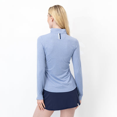 Heather Performance Q-Zip | Heather - Dusk Blue/Zenith Blue