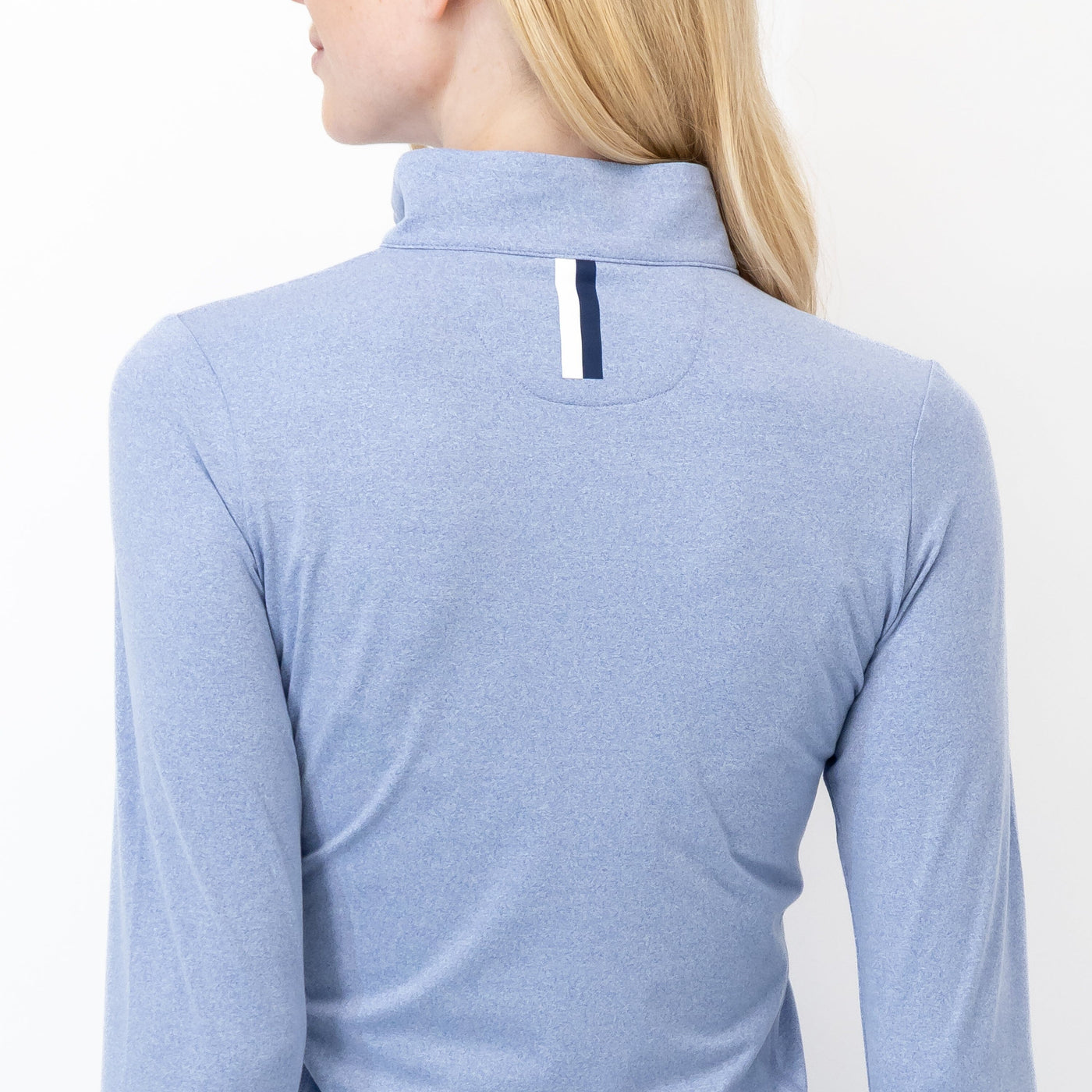 Heather Performance Q-Zip | Heather - Dusk Blue/Zenith Blue