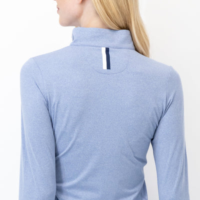 Heather Performance Q-Zip | Heather - Dusk Blue/Zenith Blue
