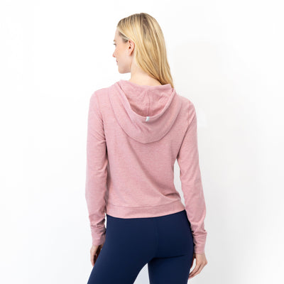 Tempo Performance Hoodie | Heather - Dusk Pink/Lotus Pink