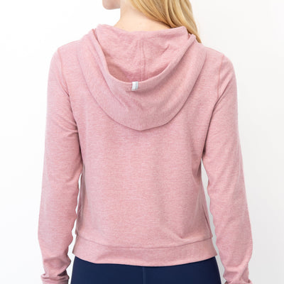Tempo Performance Hoodie | Heather - Dusk Pink/Lotus Pink