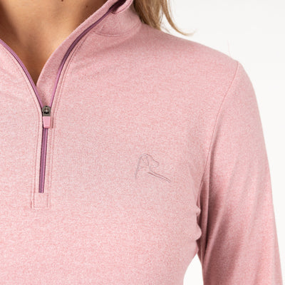 Heather Performance Q-Zip | Heather - Dusk Pink/Lotus Pink
