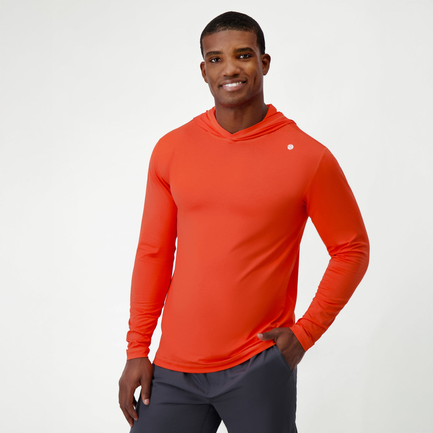 Blitz Tech Hoodie | Heather - Fire Orange/Poppy Red