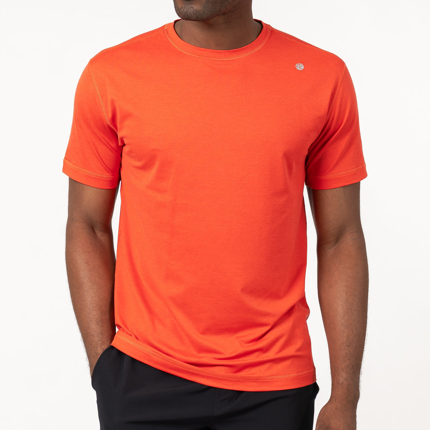 Blitz Tech Tee | Heather - Fire Orange/Poppy Red