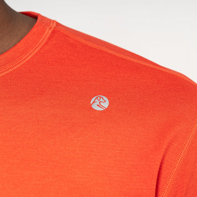 Blitz Tech Tee | Heather - Fire Orange/Poppy Red