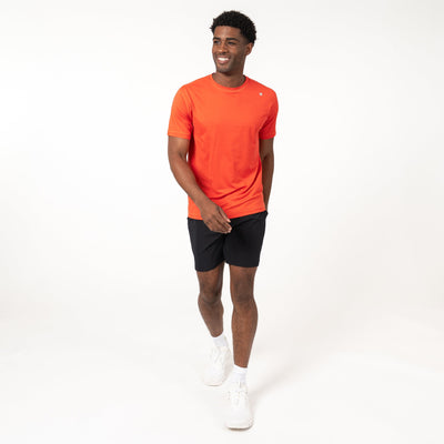 Blitz Tech Tee | Heather - Fire Orange/Poppy Red