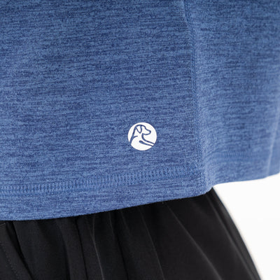 Drift Performance Crop Tee | Heather - Flag Blue/Dusk Blue