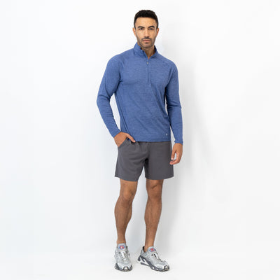 Tailwind Performance Q-Zip | Heather - Flag Blue/Dusk Blue