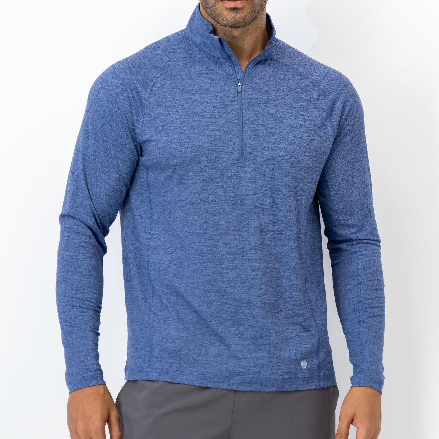 Tailwind Performance Q-Zip | Heather - Flag Blue/Dusk Blue