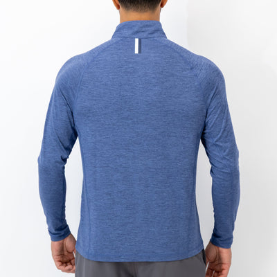 Tailwind Performance Q-Zip | Heather - Flag Blue/Dusk Blue