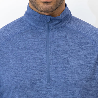 Tailwind Performance Q-Zip | Heather - Flag Blue/Dusk Blue