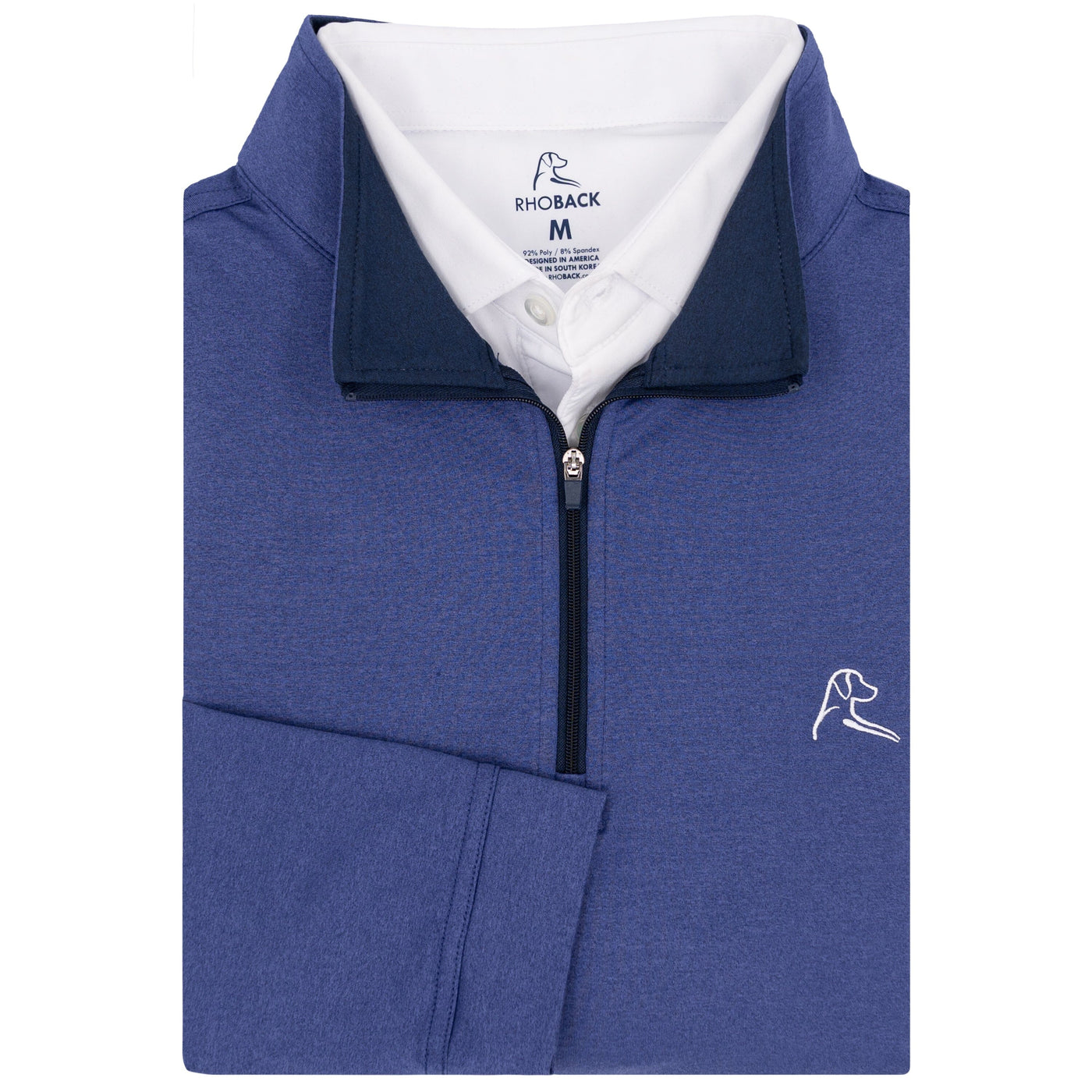 Heather Performance Q-Zip | Heather - Flag Blue/Flag Blue