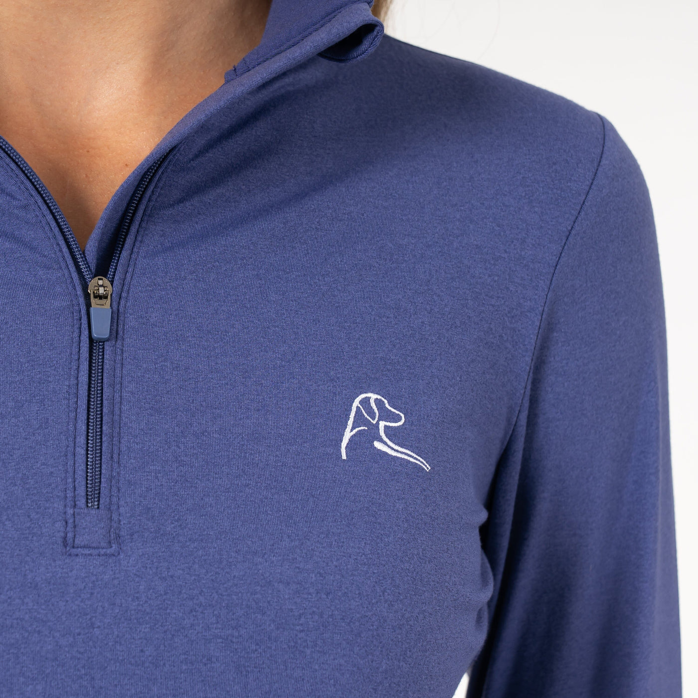 Heather Performance Q-Zip | Heather - Flag Blue/Flag Blue