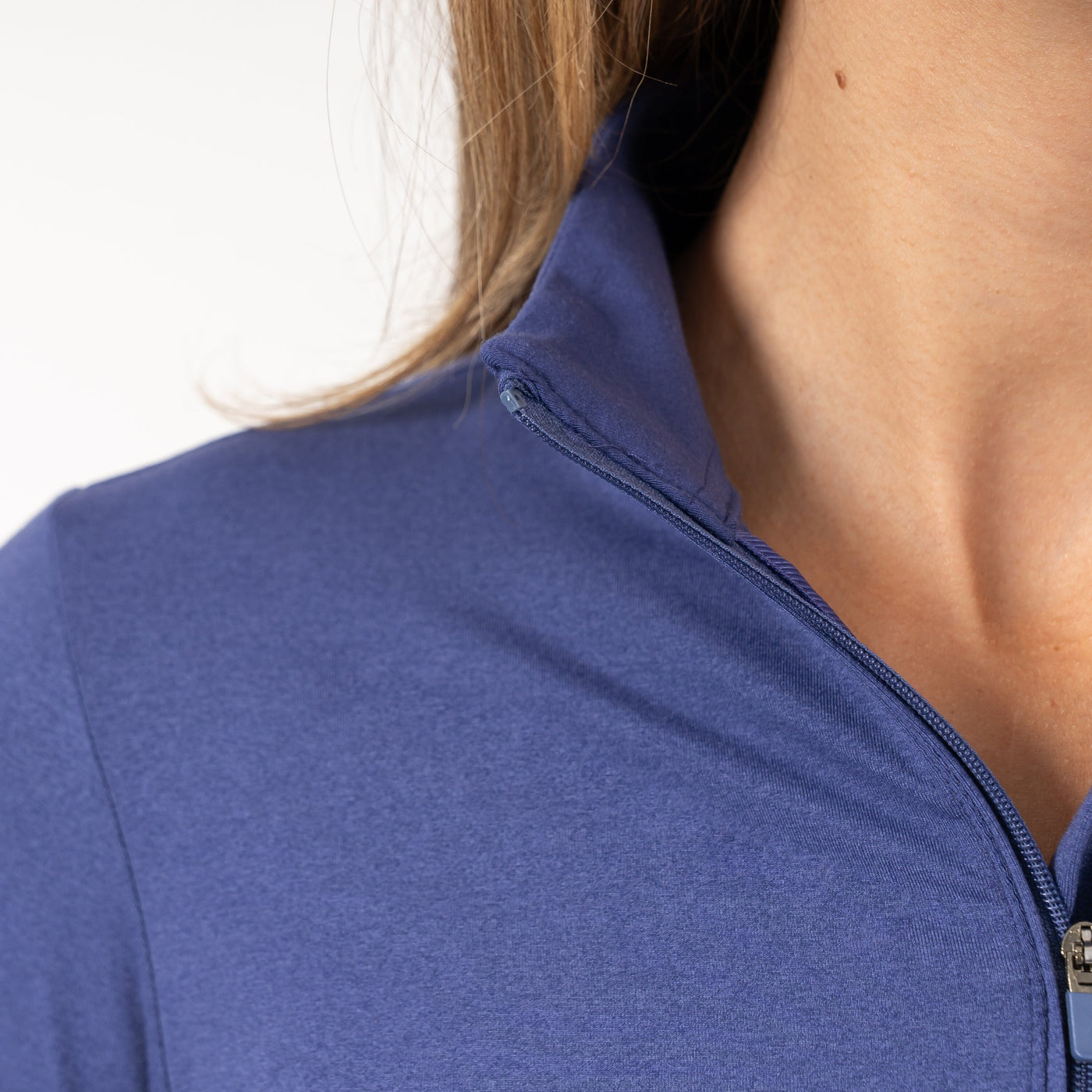 Heather Performance Q-Zip | Heather - Flag Blue/Flag Blue