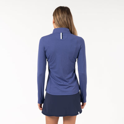Heather Performance Q-Zip | Heather - Flag Blue/Flag Blue
