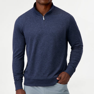 Pace Q-Zip Pullover | Heather - Fleet Navy/Annapolis Blue