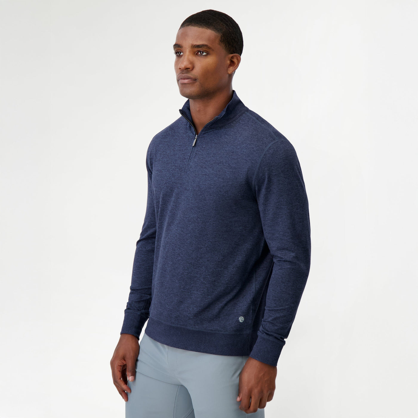 Pace Q-Zip Pullover | Heather - Fleet Navy/Annapolis Blue