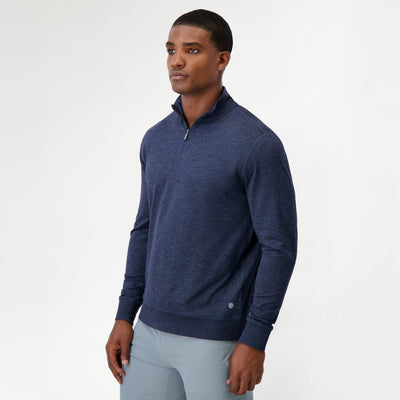 Pace Q-Zip Pullover | Heather - Fleet Navy/Annapolis Blue