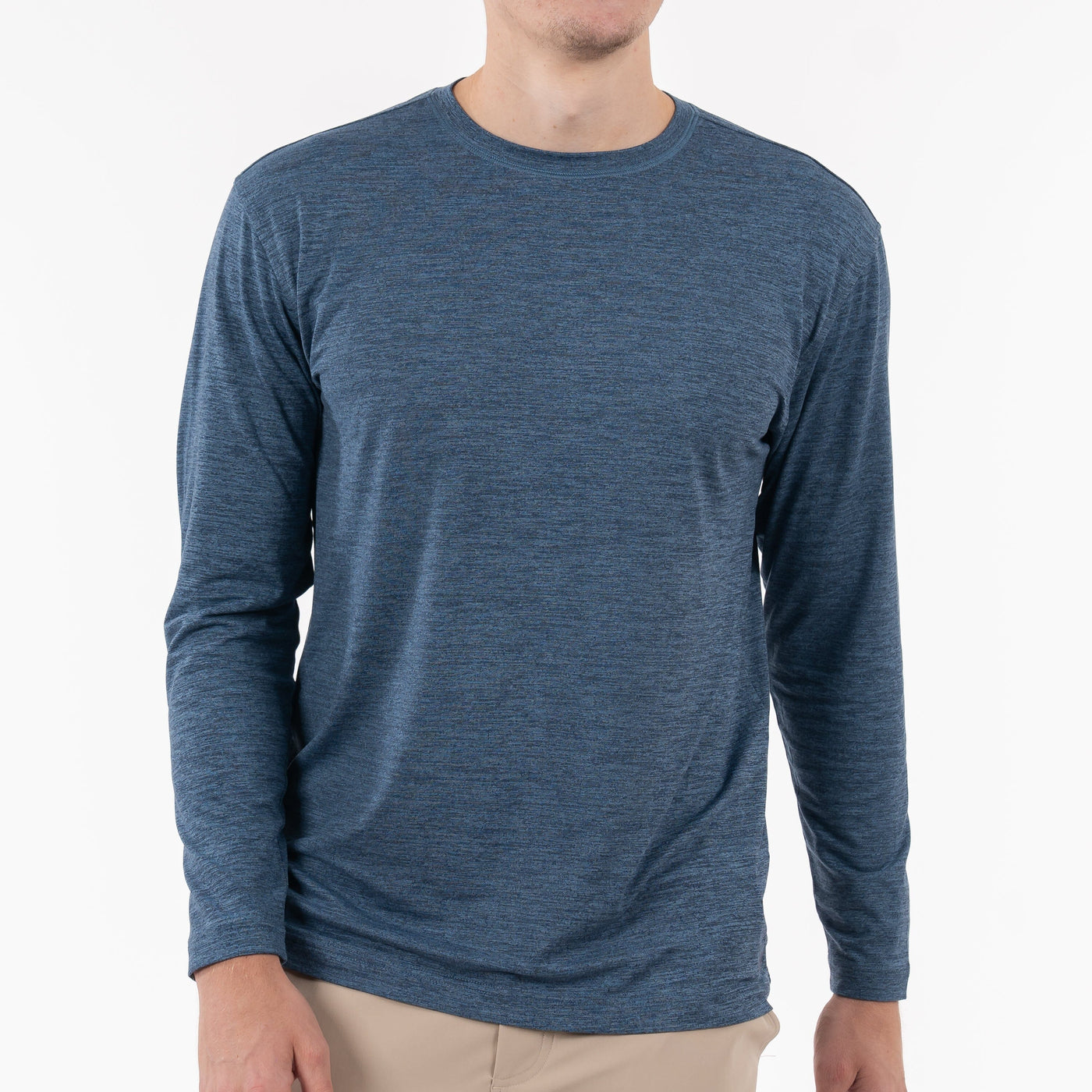 Tailwind Performance Long Sleeve Tee | Heather - Fleet Navy/Highcountry Blue