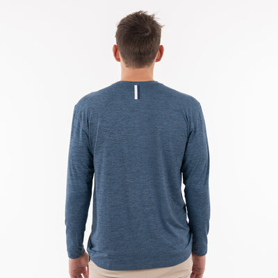 Tailwind Performance Long Sleeve Tee | Heather - Fleet Navy/Highcountry Blue