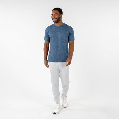 Tailwind Performance Tee | Heather - Fleet Navy/Highcountry Blue