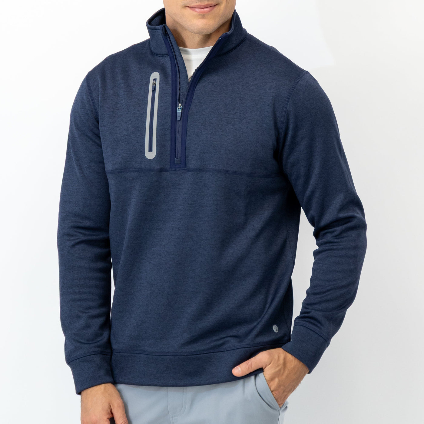 Knoll Performance Half-Zip | Heather - Fleet Navy/Fleet Navy