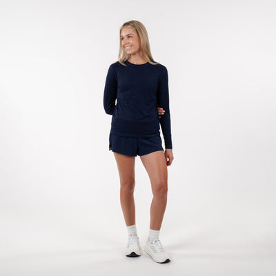 Drift Performance Long Sleeve Tee | Heather - Fleet Navy/Nightshade