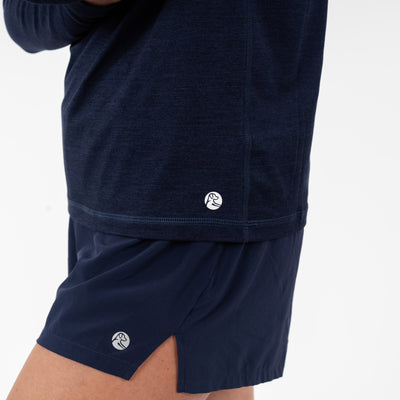 Drift Performance Long Sleeve Tee | Heather - Fleet Navy/Nightshade