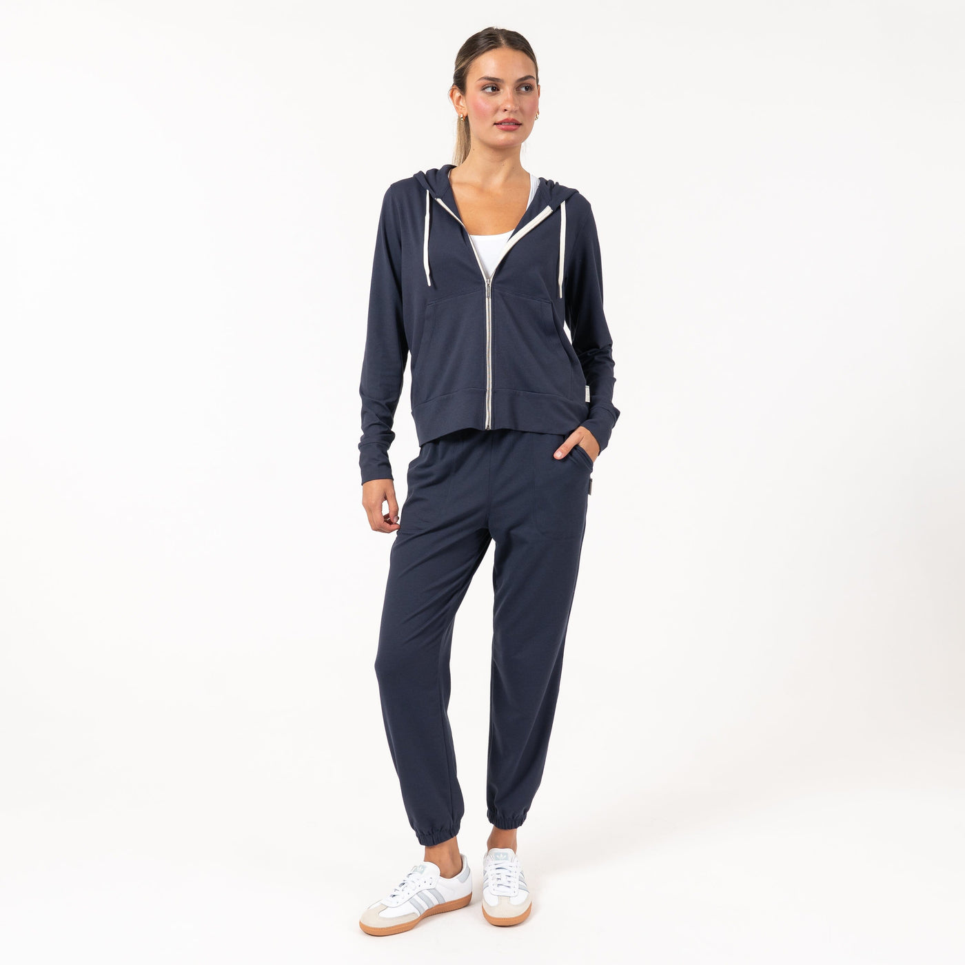 Tempo Full-Zip Hoodie | Heather - Fleet Navy/Nightshade