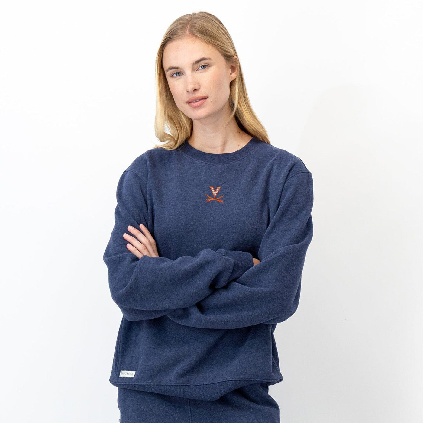 Ready Collegiate Crewneck - UVA | Heather - Fleet Navy - UVA 2 ORANGE (Women)