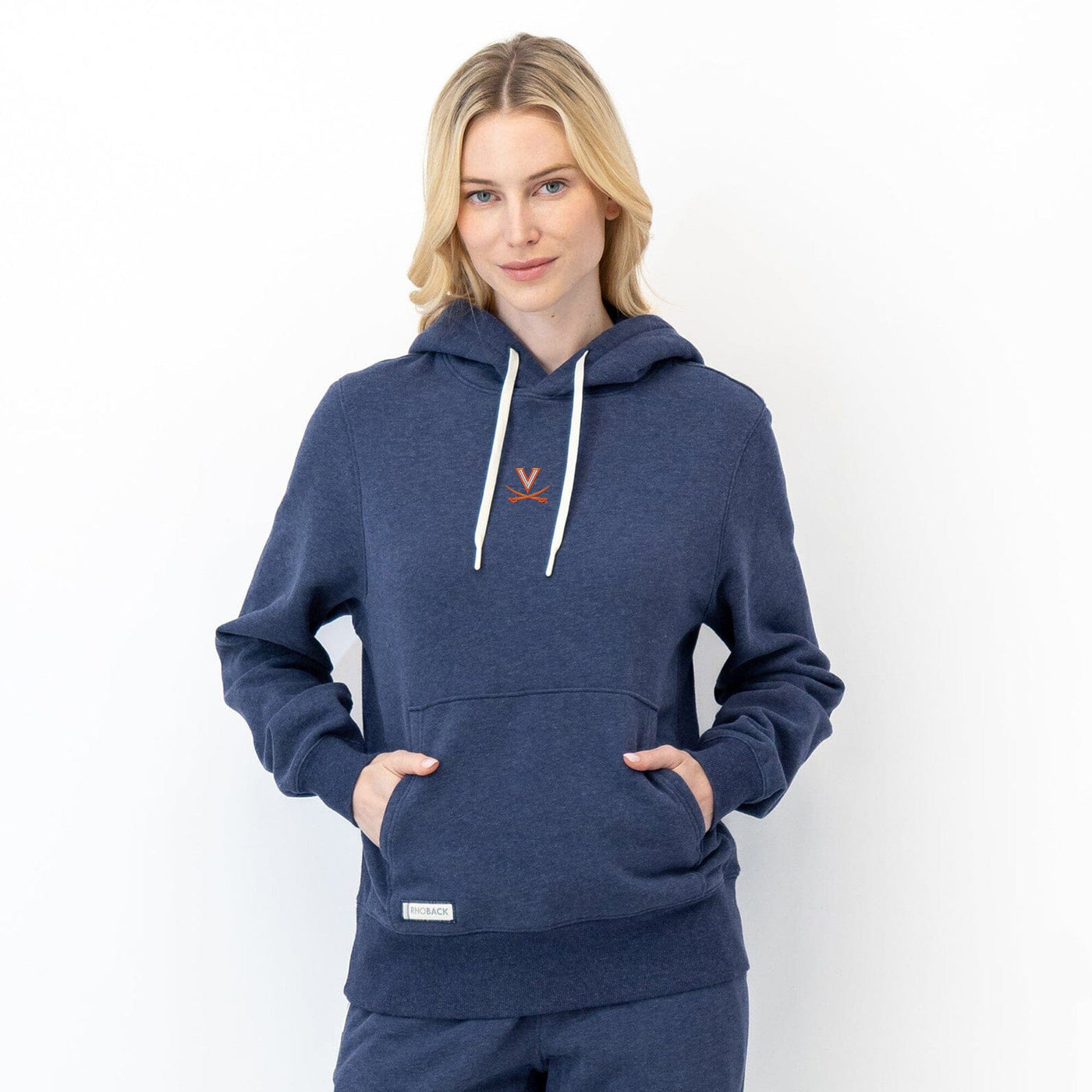 Ready Collegiate Hoodie - UVA | Heather - Fleet Navy - UVA 2 ORANGE (Women)