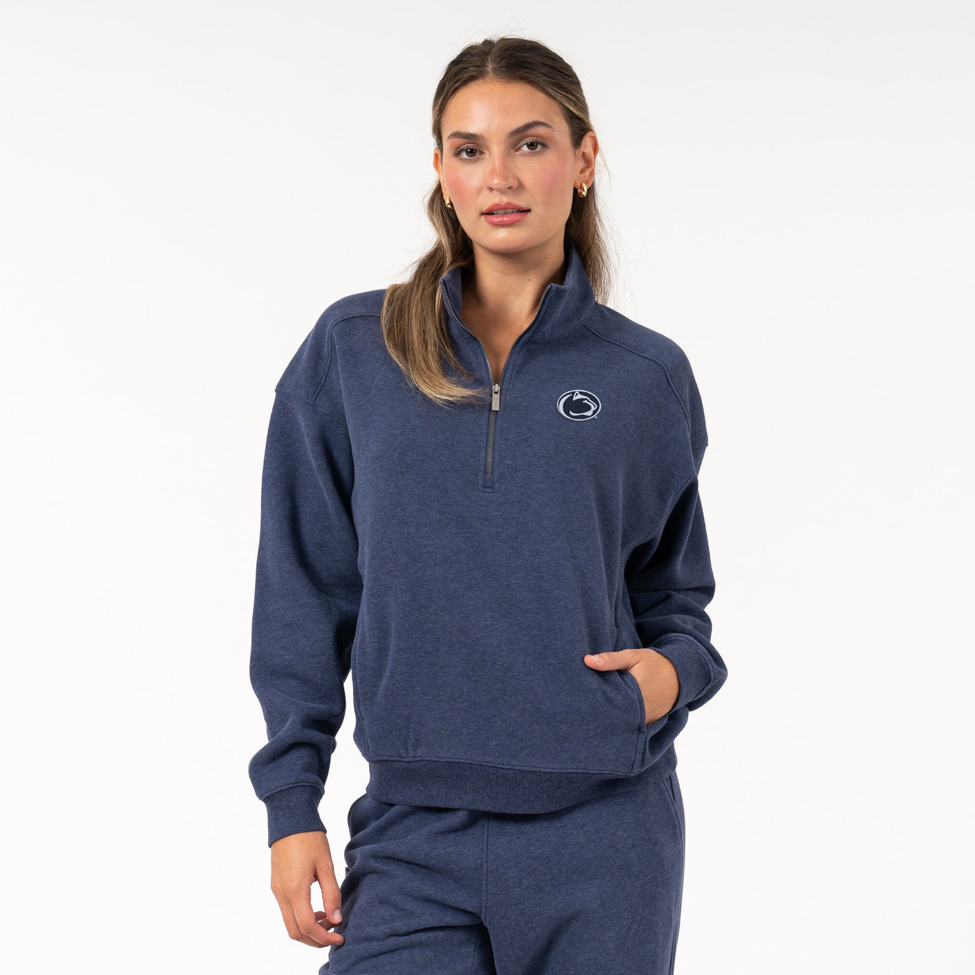 Serenity Collegiate Half-Zip - Penn State | Heather - Fleet Navy - PSU 6 WHITE