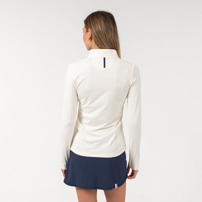 Heather Performance Q-Zip | Heather - Ivory/Parchment White