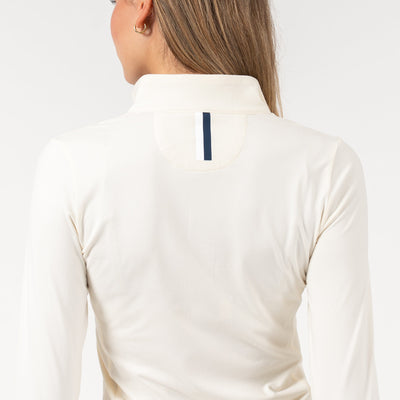 Heather Performance Q-Zip | Heather - Ivory/Parchment White