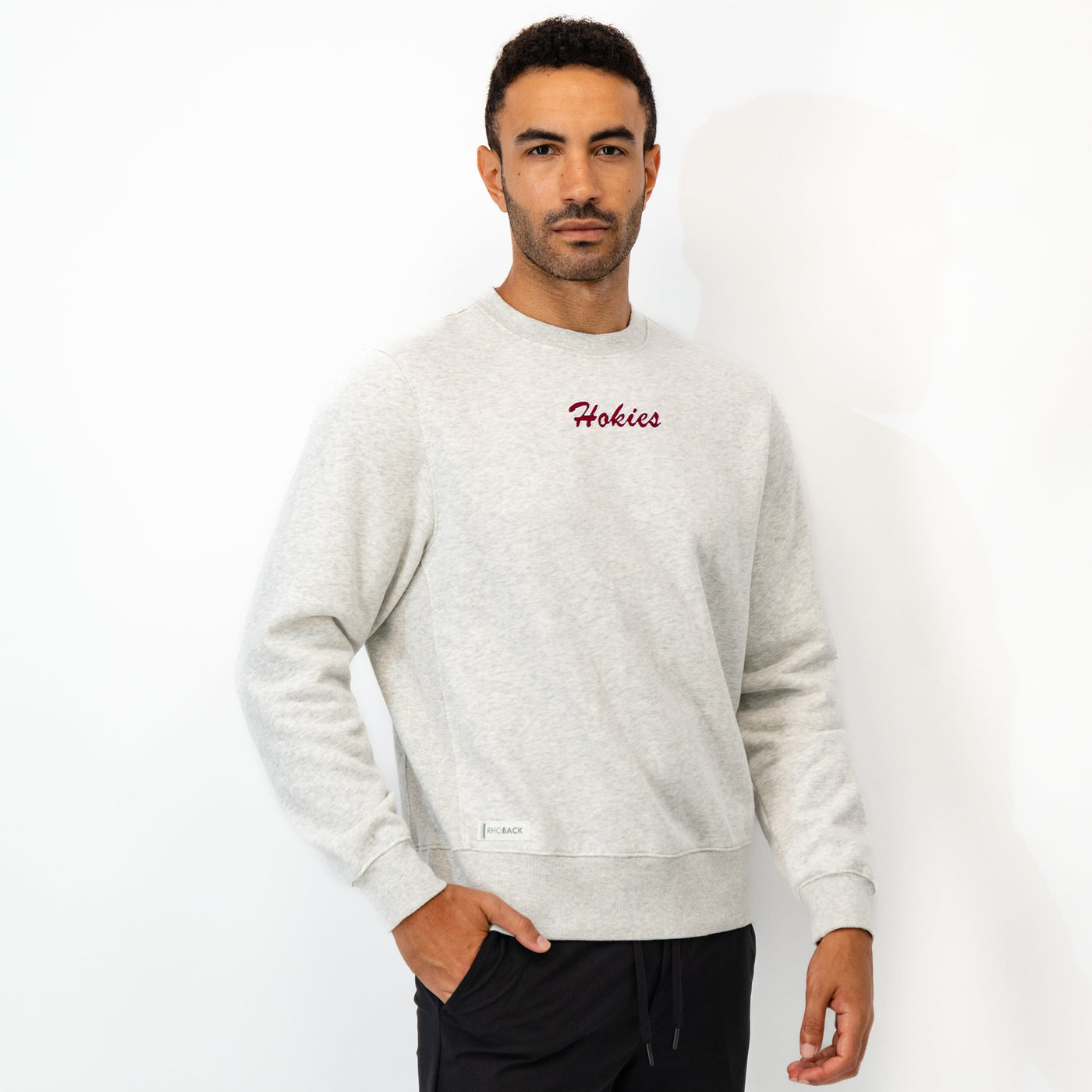 Ready Collegiate Crewneck - Virginia Tech | Heather - Ivory - Virginia Tech - 1