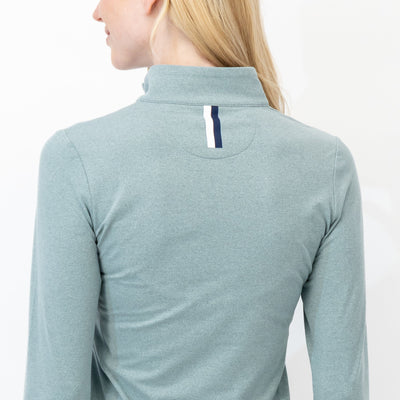 Heather Performance Q-Zip | Heather - Jungle Green/Antigua Green