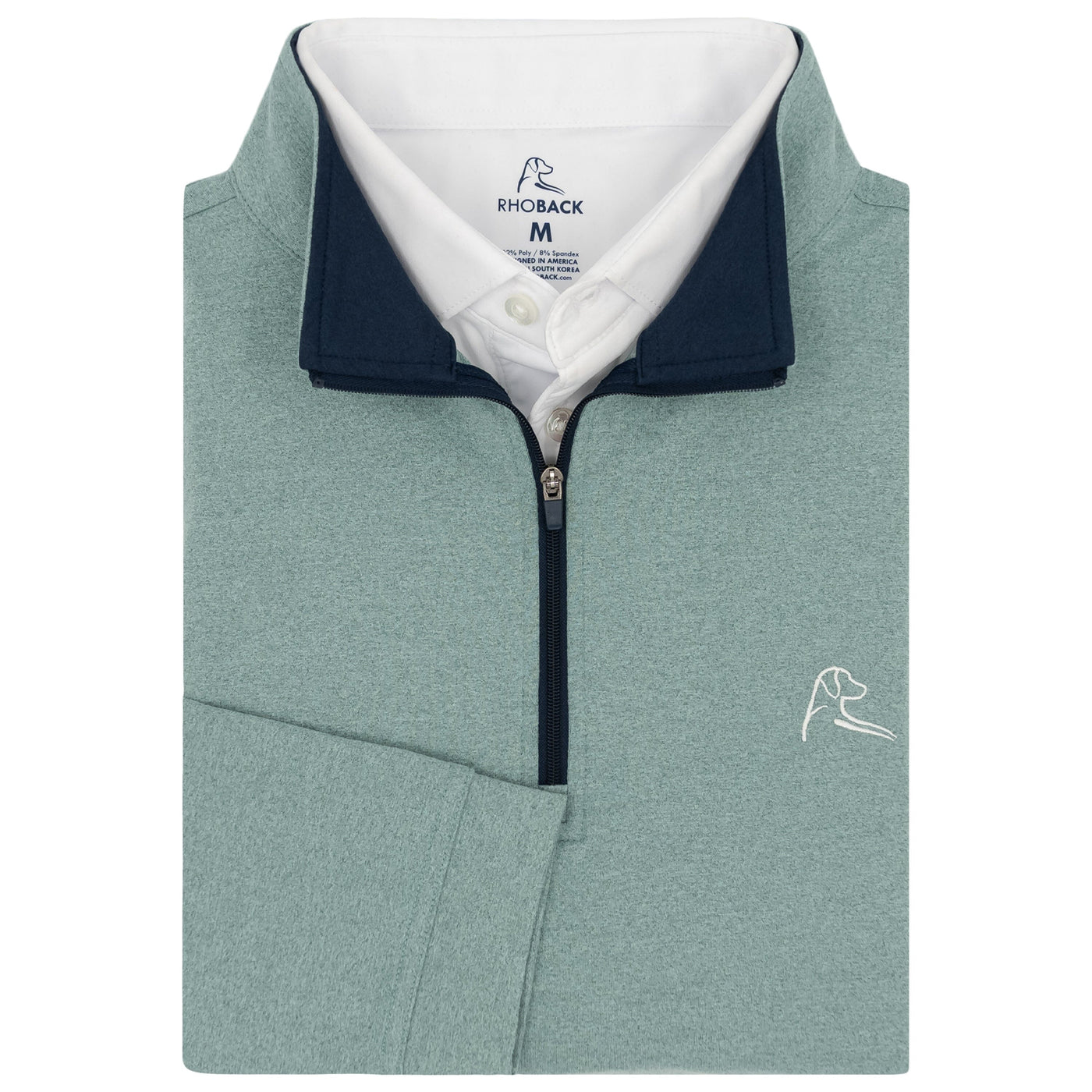 Heather Performance Q-Zip | Heather - Jungle Green/Antigua Green