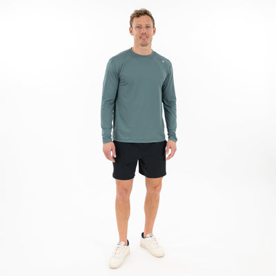 Blitz Tech Long Sleeve Tee | Heather - Jungle Green/Dusty Pine