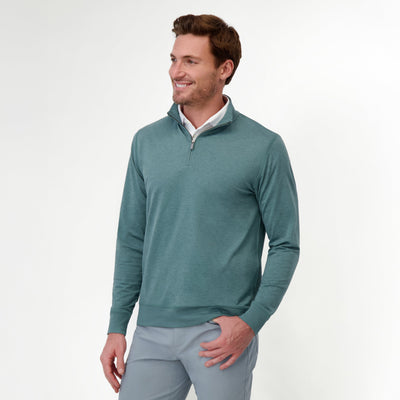 Pace Q-Zip Pullover | Heather - Jungle Green/Jungle Green