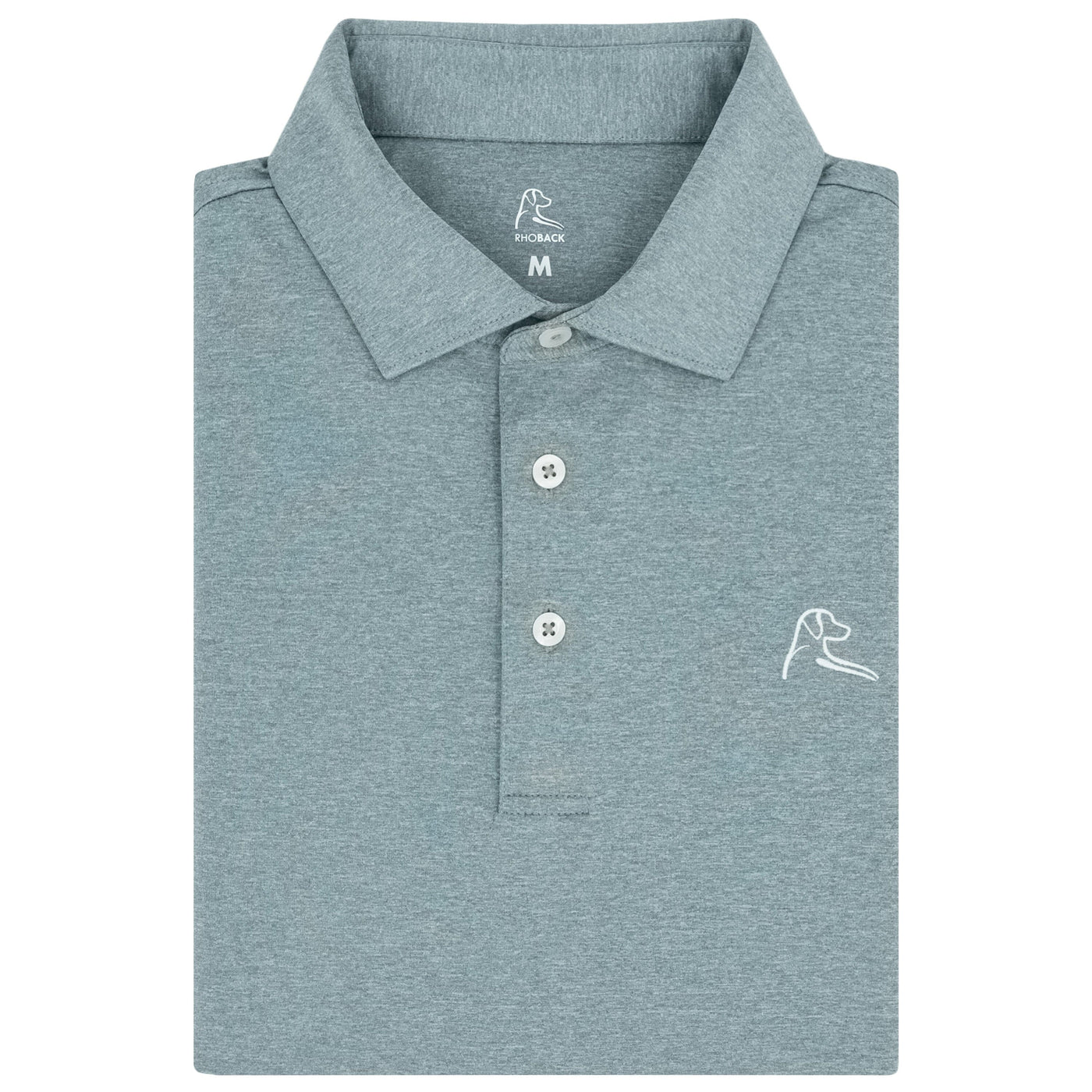 Heather | Performance Polo | Heather - Jungle Green/White